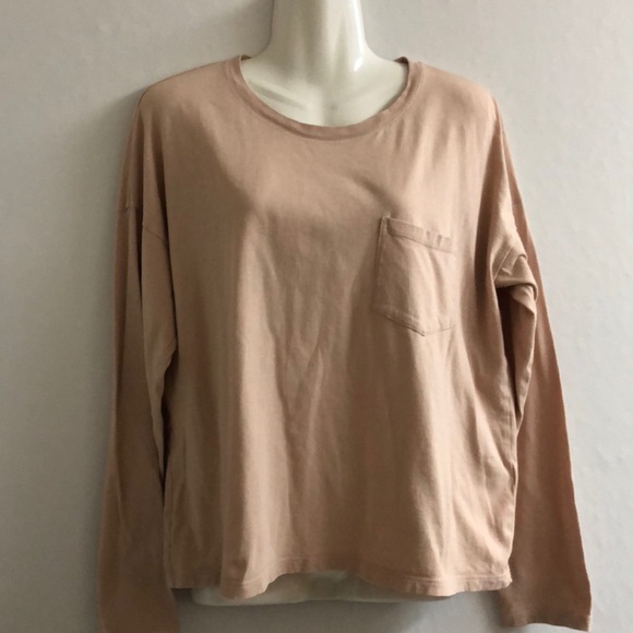 Everlane Tops - Everlane blush top sz L long sleeve w/pocket